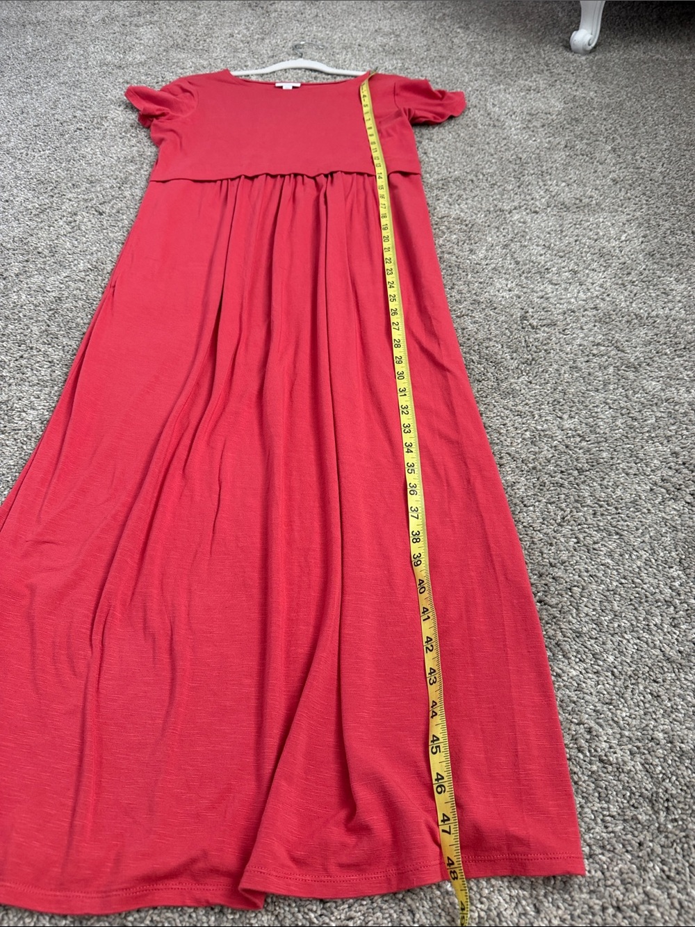 J Jill Coral Maxi Dress, Exc. Cond.- pleats and side pockets that lie flat, Sp - Picture 4 of 8
